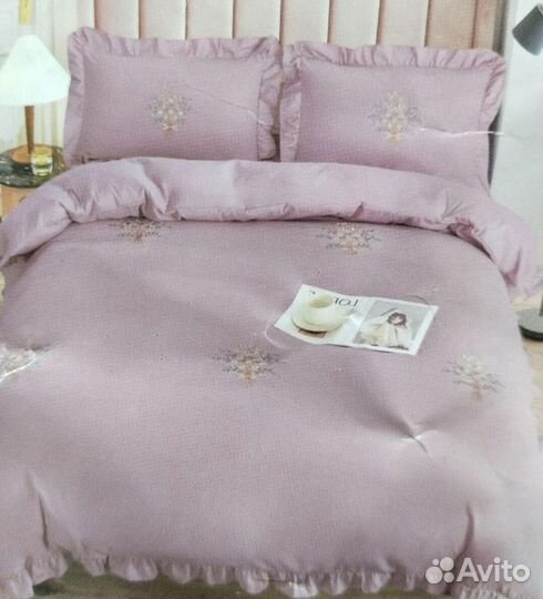 Постельное белье евро с готовым одеялом