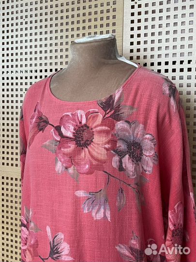 Льняная блуза женская XL