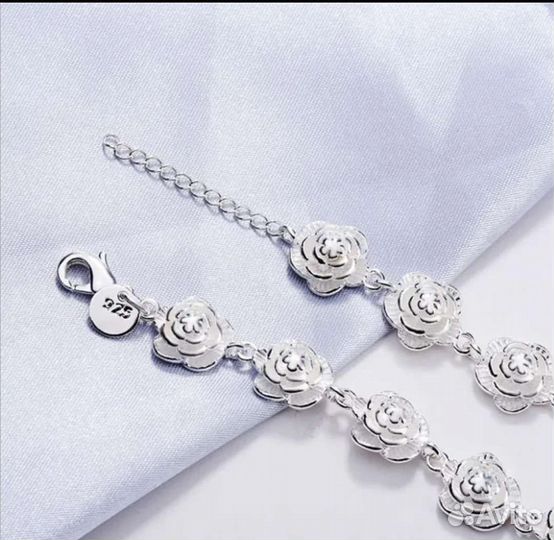 Серебряный браслет розочки