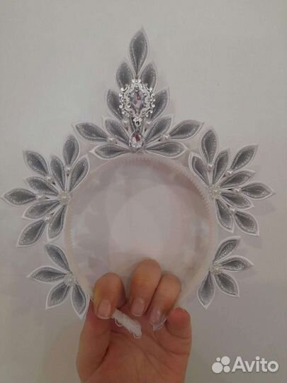 Ободок Снегурочка. Ободок Снежинка