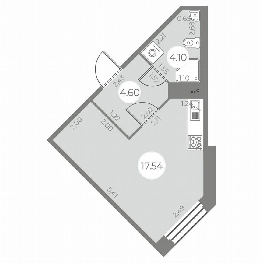 Квартира-студия, 26 м², 2/20 эт.
