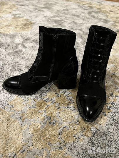 Ботильоны зимние натуральная замша