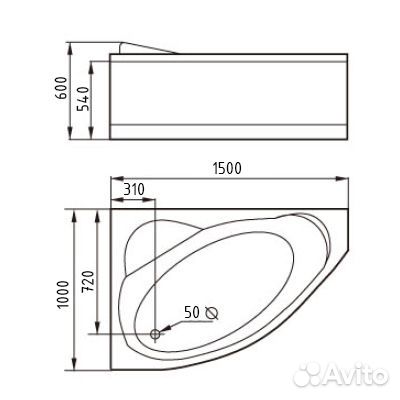 Ванна с гидромассажем gemy G9009 B 150х100