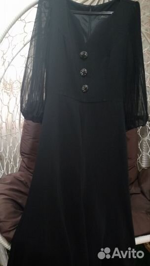 Платье 46 размера черное
