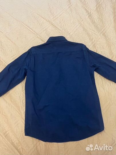 Хлопковая синяя рубашка Ostin