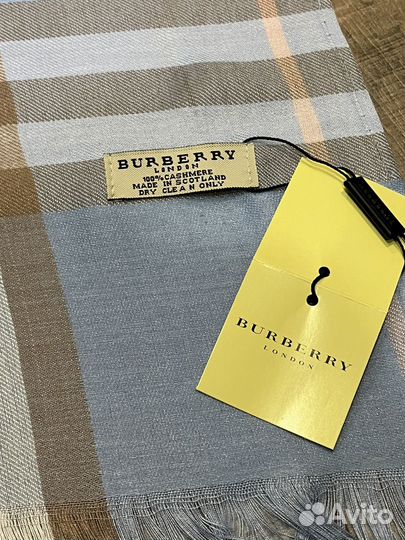 Шарф палантин Burberry голубой новый