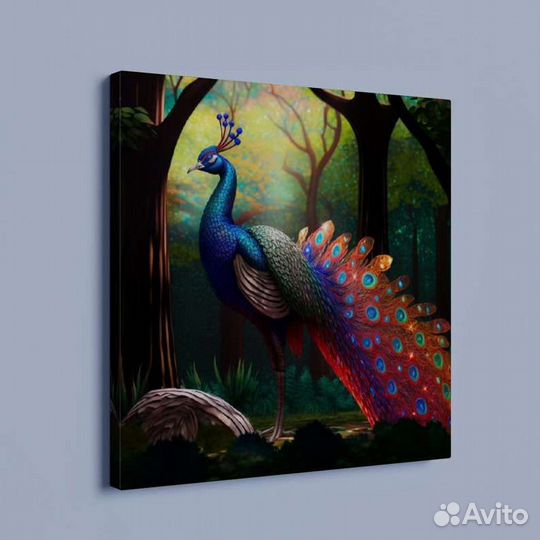 Картина маслом павлин