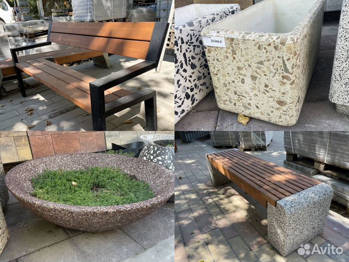 Уличные вазоны и скамьи, урны