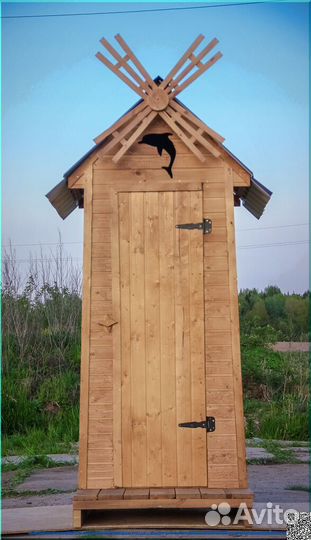 Уличный туалет деревянный SKU001