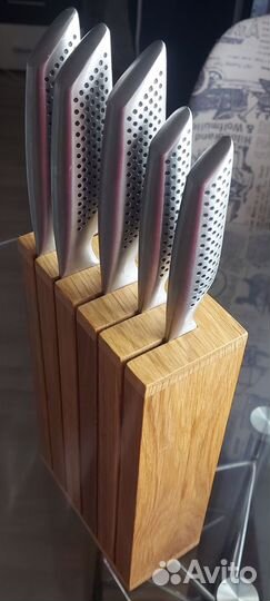 Подставка для ножей из дуба на 5 отверстий