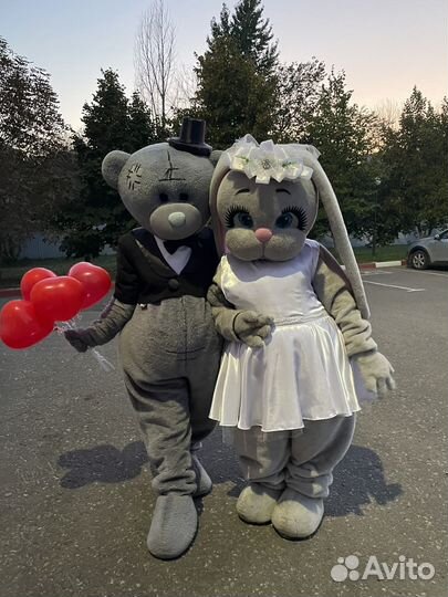 Ростовая кукла Зайка, Мишка Тедди, аниматор