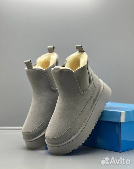 Угги серые с мехом