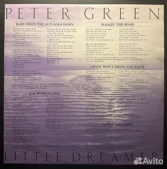 Peter Green –Little Dreamer (Швеция 1980г.)
