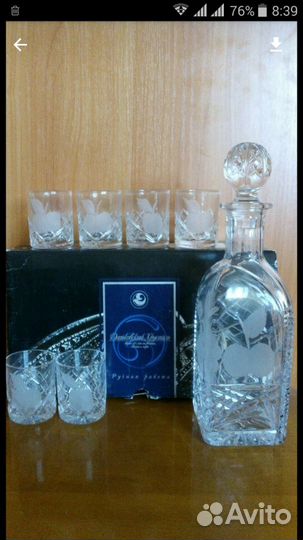 Графин хрусталь+ 6 рюмок новые