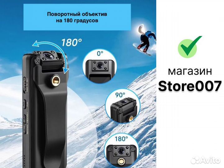 Нагрудная мини камера 02D mini