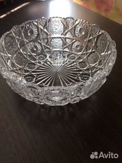 Ваза для фруктов советская хрустальная