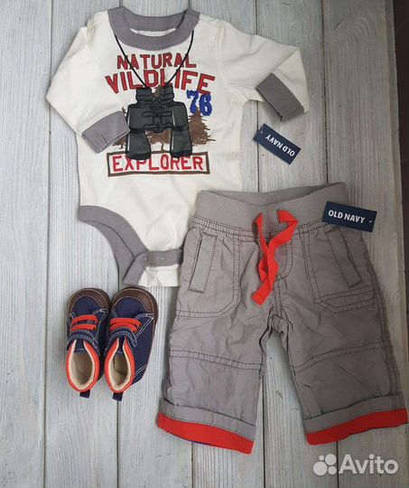 Комплект Old navy новый 0-3мес