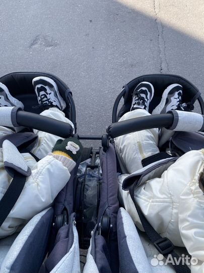 Коляска 2 в 1 indigo для двойни