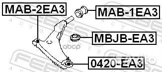 Опора шаровая переднего нижнего рычага (mitsubi