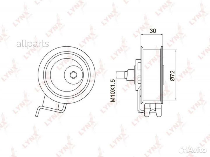 Lynxauto PB-1008 Ролик натяжной / грм audi A3 1.8