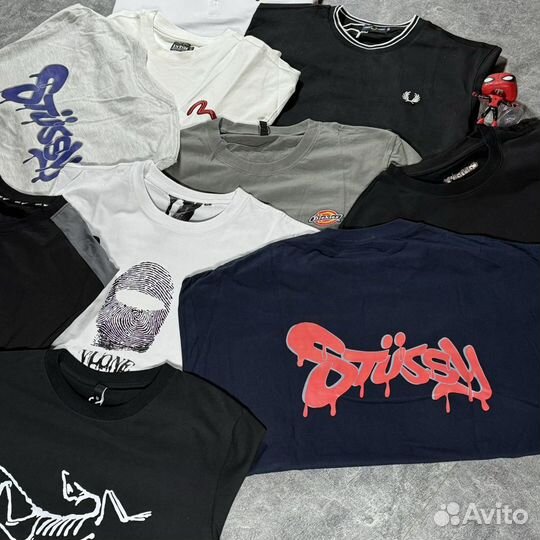 Футболки Stussy Carhartt Vlone Evisu Dickies