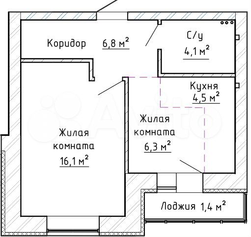 1-к. квартира, 40 м², 8/9 эт.