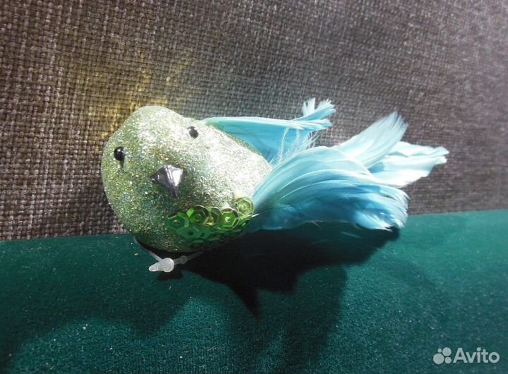 Украшение Птичка-прищепка зеленая