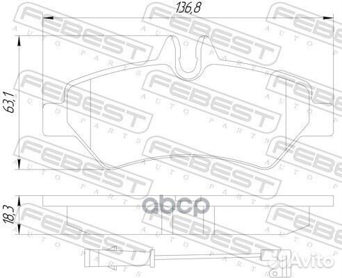 Колодки тормозные задние 1601-906R Febest