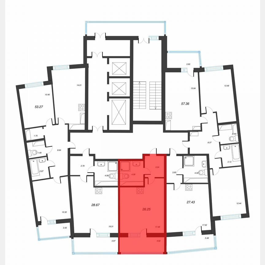 Квартира-студия, 29,6 м², 12/22 эт.