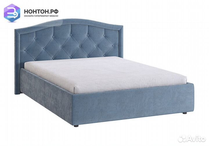 Кровать Верона 2 1.4 м светло-синяя