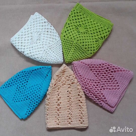 Шапочки летние крючком