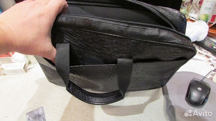 Сумка для ноутбука страусиная кожа rare новая чёрн