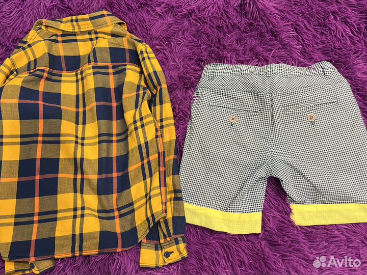 Gloria jeans рубашка + шорты хб 128р