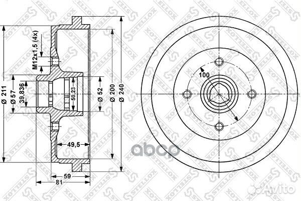 6025-4709-SX барабан тормозной VW Golf 1.4-1.9