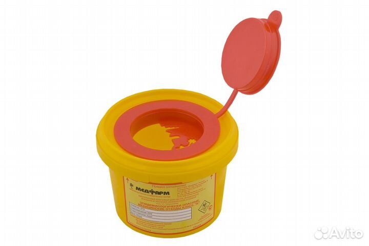 Контейнер для сбора игл, класс Б - 0,25 л (желтый)