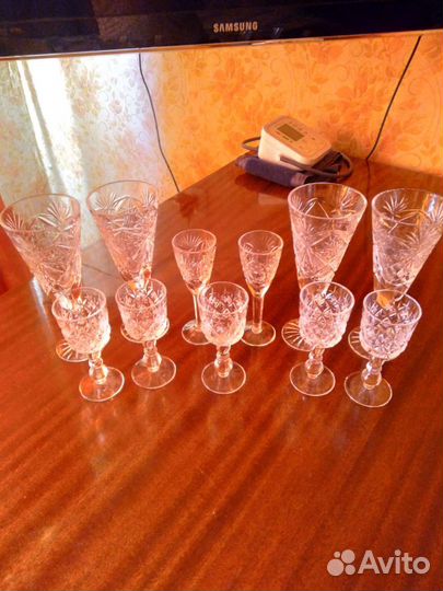 Хрусталь рюмки, фужеры. СССР