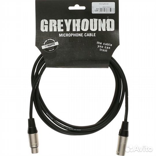 GRG1FM00.5 Greyhound Кабель микрофонный XLR, 0.5м