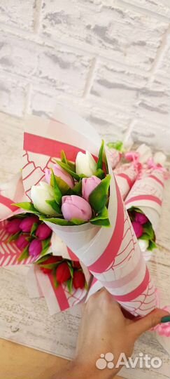 Букет тюльпанов из мыло ручной работы - 8 марта