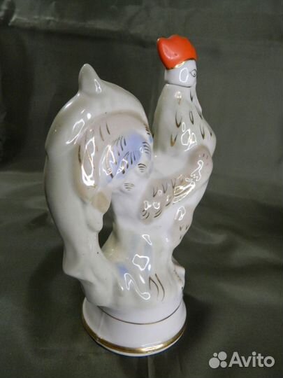 Штоф «Петух» графин фарфор гфз городница СССР