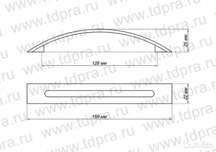 Ручка-скоба 128мм матовый хром К745-128-22