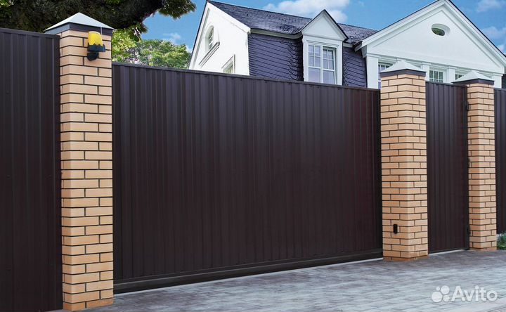 Ворота откатные с калиткой