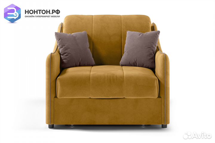 Кресло аккордеон Эско горчичное / коричневое