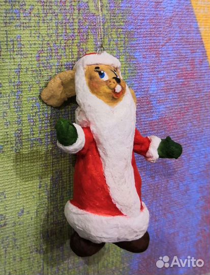 Ватная новогодняя елочная Заяц и Волк