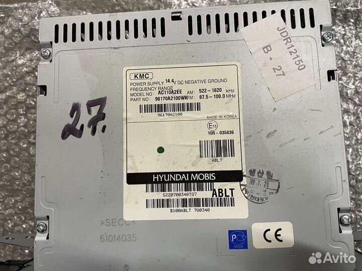 Магнитола штатная Kia Ceed JD AC110A2EE 96170A2100