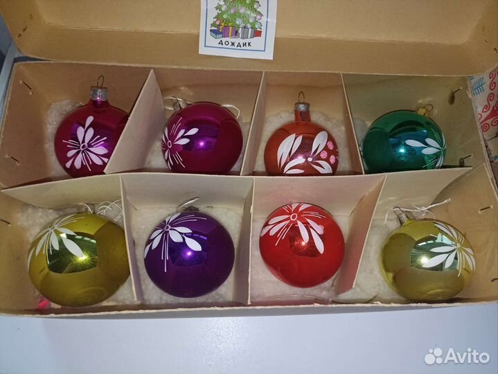 Елочные игрушки СССР стеклянные