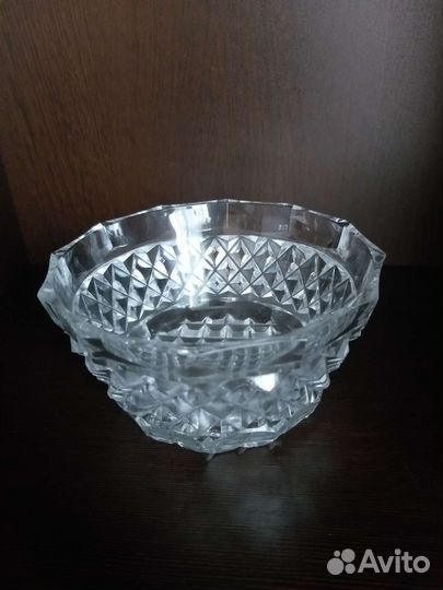 Хрустальные пепельница, салатница/конфетница