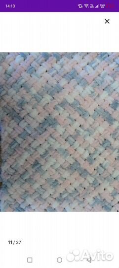 Плед детский вязаный ручная работа плюшевые