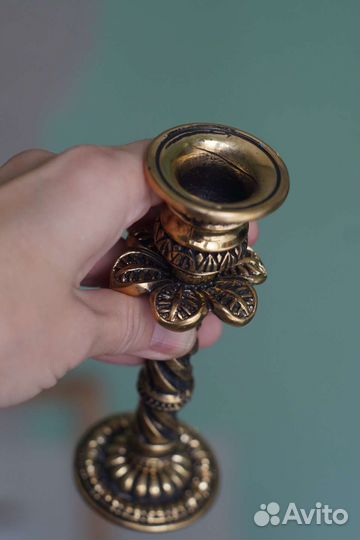 Подсвечник бронза 13 см винтаж