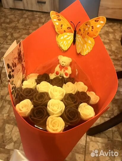 Съедобные букеты из шоколада, букеты шоколад роз