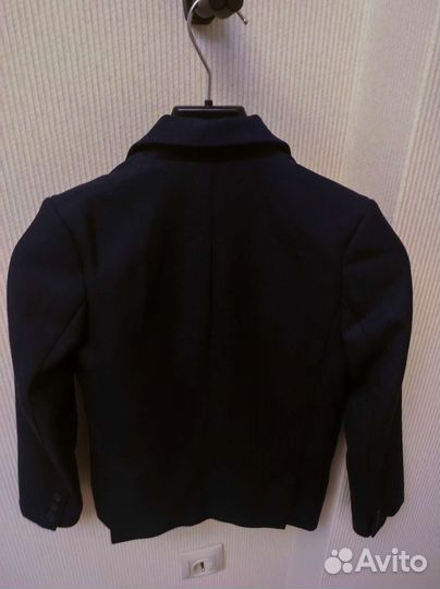 Пиджак школьный для мальчика 134.цвет темн синий